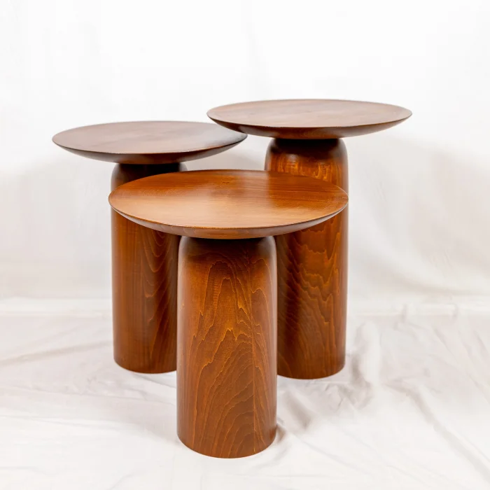 Forma Mushroom Shaped Wooden Side Table Set - 1