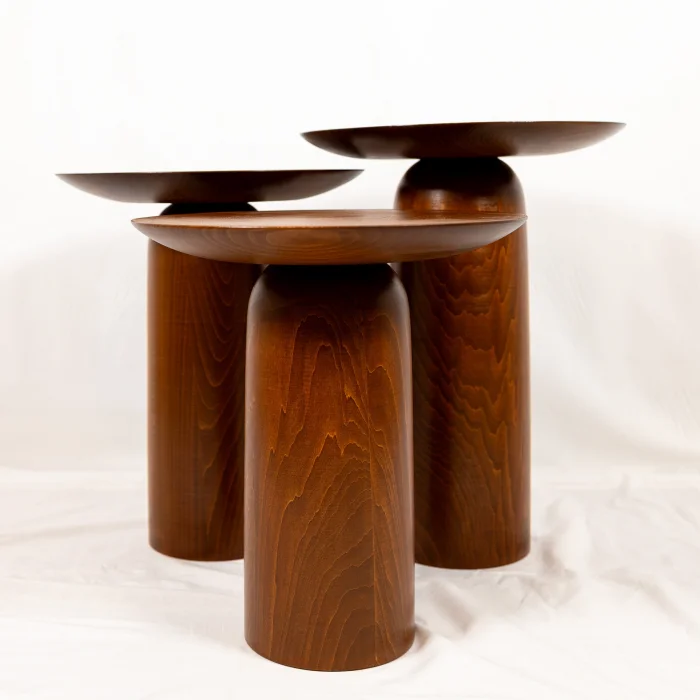 Forma Mushroom Shaped Wooden Side Table Set - 14