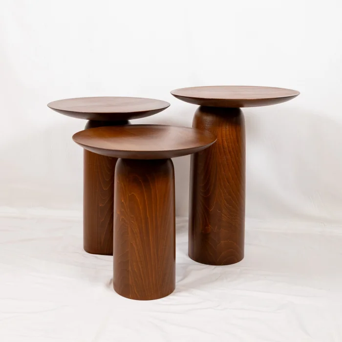 Forma Mushroom Shaped Wooden Side Table Set - 21