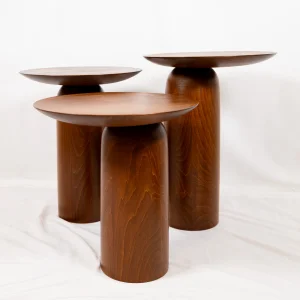 Forma Mushroom Shaped Wooden Side Table Set - 16