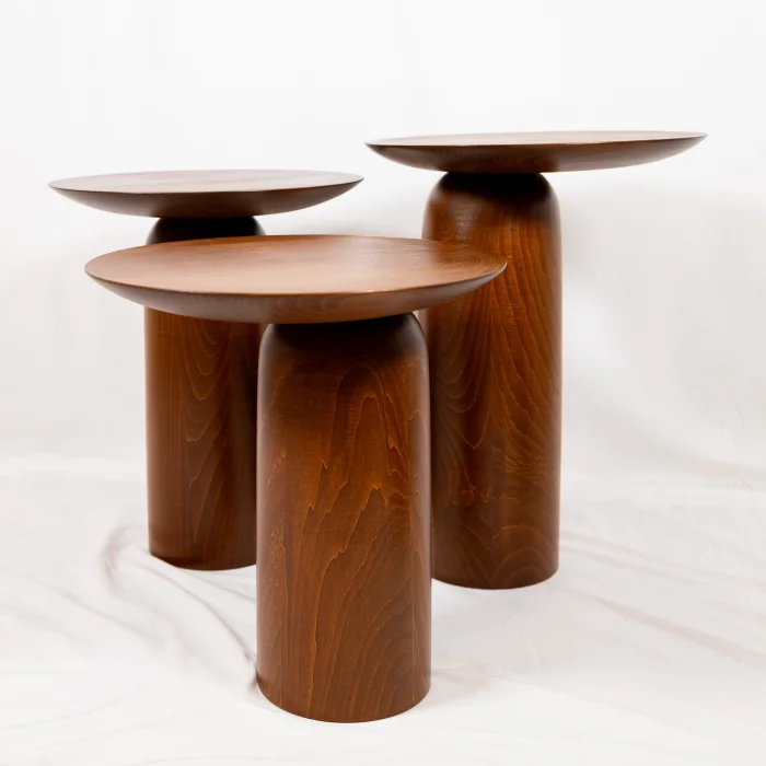 Forma Mushroom Shaped Wooden Side Table Set - 16