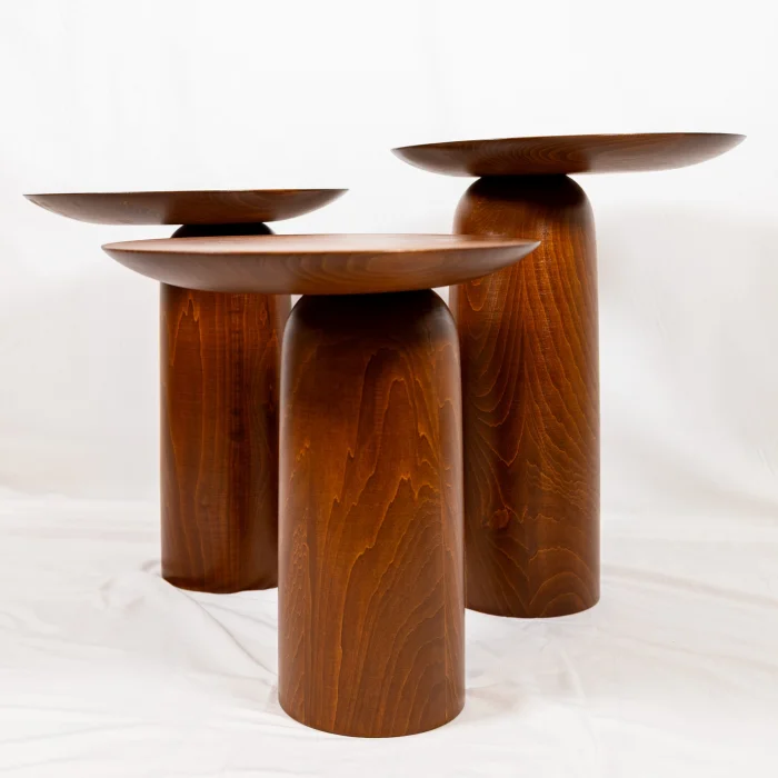 Forma Mushroom Shaped Wooden Side Table Set - 23