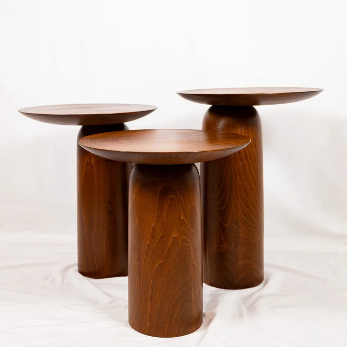 Forma Mushroom Shaped Wooden Side Table Set - 29