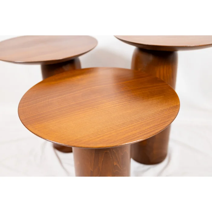 Forma Mushroom Shaped Wooden Side Table Set - 25