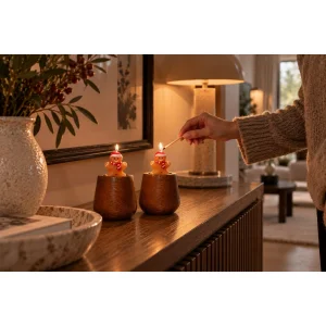 Kıvıl Masif Wooden Christmas Figure Candle Holder and Candle - 7
