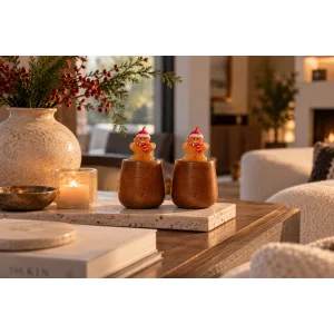 Kıvıl Masif Wooden Christmas Figure Candle Holder and Candle - 6