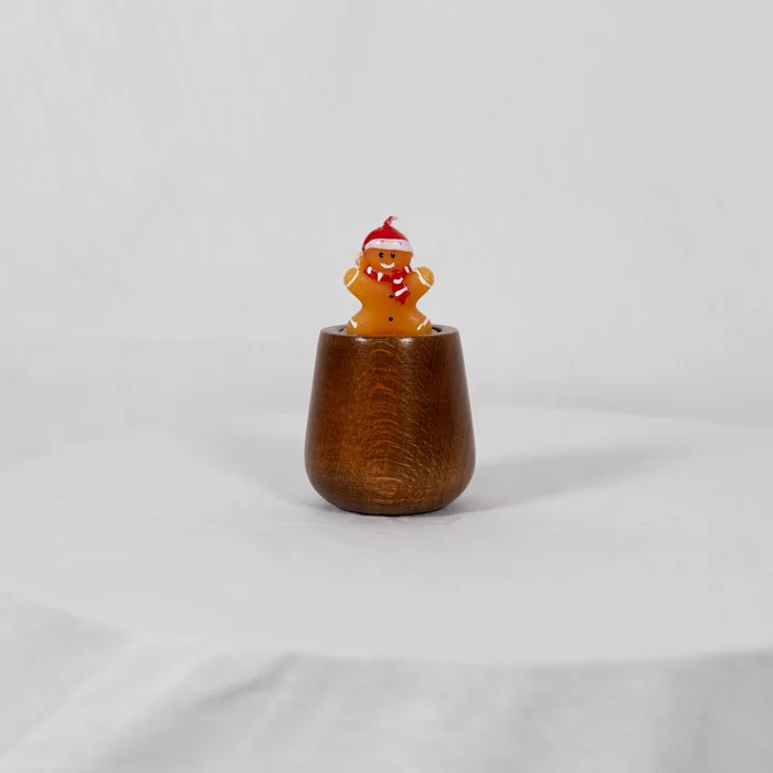 Kıvıl Masif Wooden Christmas Figure Candle Holder and Candle - 2