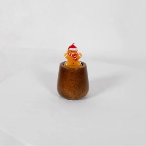 Kıvıl Masif Wooden Christmas Figure Candle Holder and Candle - 1