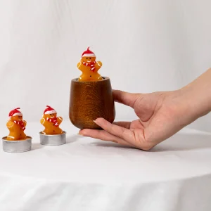 Kıvıl Masif Wooden Christmas Figure Candle Holder and Candle - 10