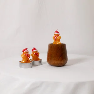 Kıvıl Masif Wooden Christmas Figure Candle Holder and Candle - 3