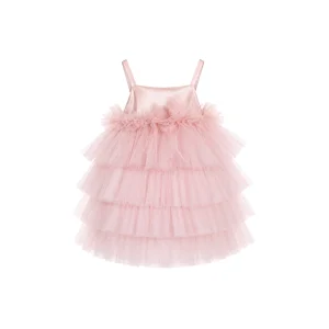 Royal Pink Jacquard Tulle Girl Dress - 2