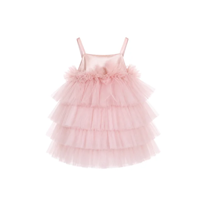 Royal Pink Jacquard Tulle Girl Dress - 2