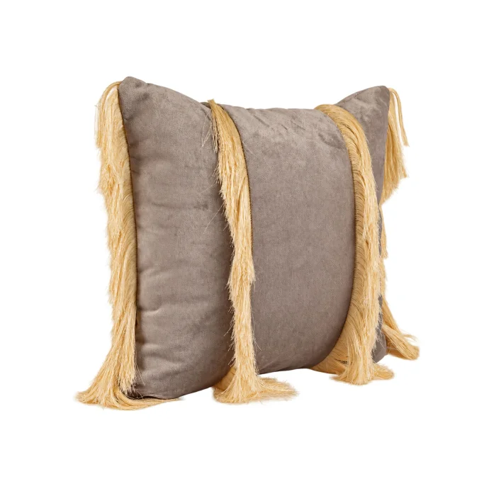Gray Tasseled Cushion - 2