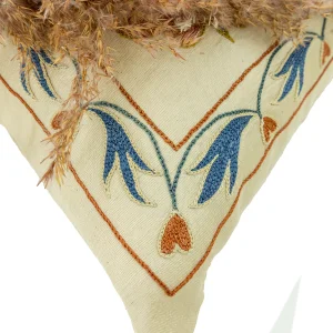 Ardes Flower Embroidered Silk Pillow Case - 7