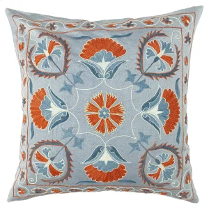 Koral Silk Embroidered Cushion - 1