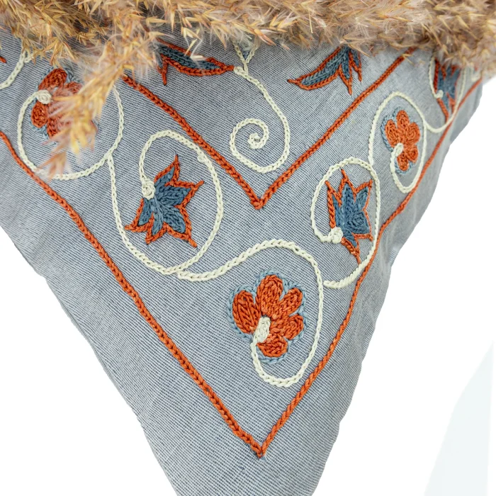 Koral Silk Embroidered Cushion - 7