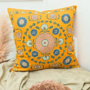 Neris Decorative Silk Suzani Pillow - 5