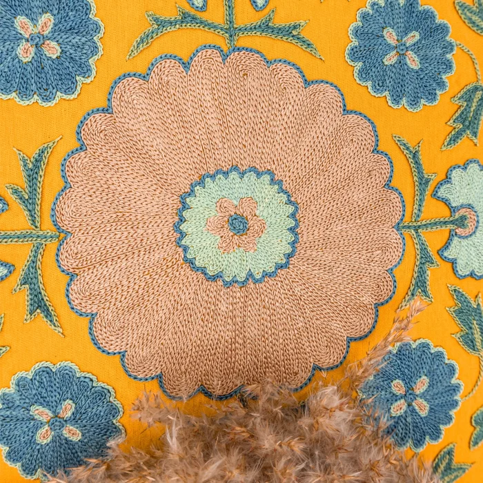 Neris Decorative Silk Suzani Pillow - 6