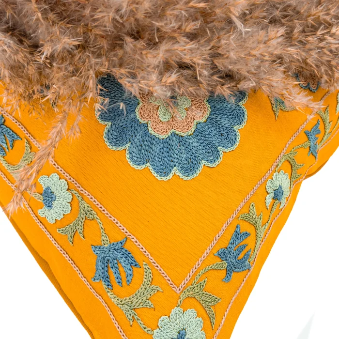 Neris Decorative Silk Suzani Pillow - 7