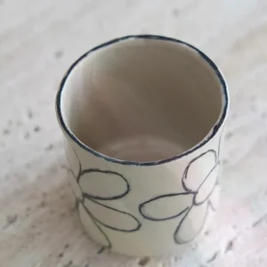 Muse Black Flower Stoneware Kupa - 3