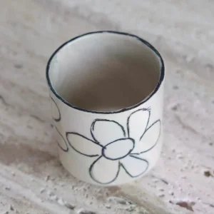 Muse Black Flower Stoneware Kupa - 2