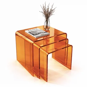 Zygon Acrylic Nesting Table Set · Amber