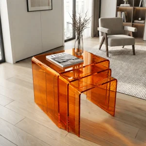 Zygon Acrylic Nesting Table Set · Amber - 2