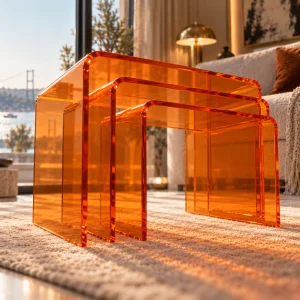 Zygon Acrylic Nesting Table Set · Amber - 4