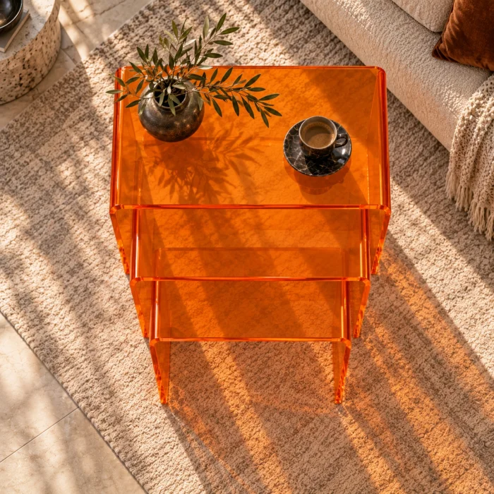Zygon Acrylic Nesting Table Set · Amber - 6