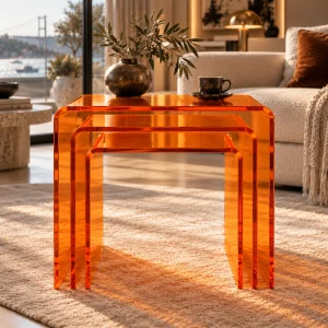 Zygon Acrylic Nesting Table Set · Amber - 7