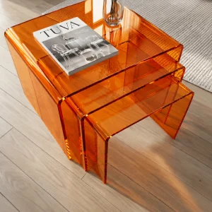 Zygon Acrylic Nesting Table Set · Amber - 3