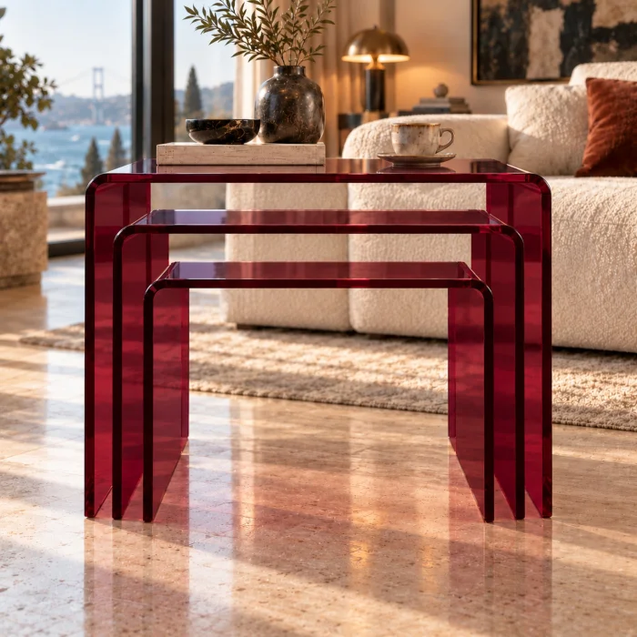 Zygon Acrylic Nesting Table Set · Velvet - 5