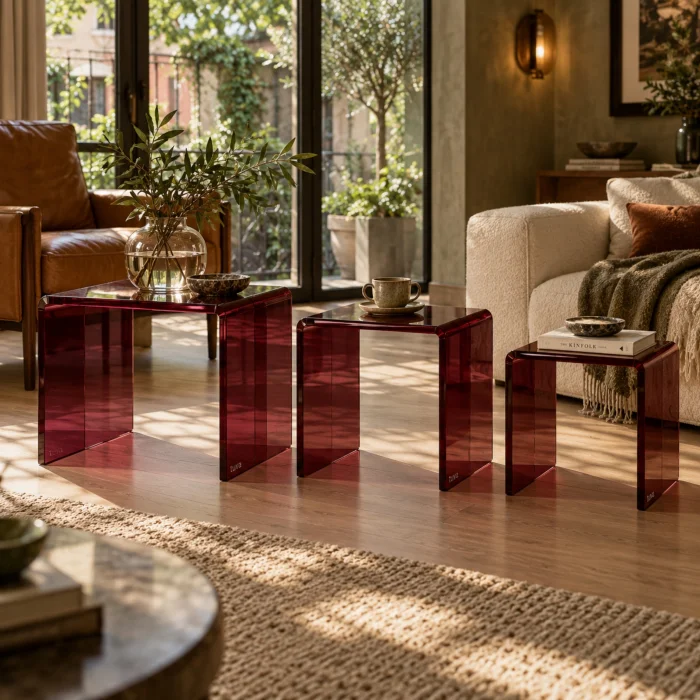 Zygon Acrylic Nesting Table Set · Velvet - 6
