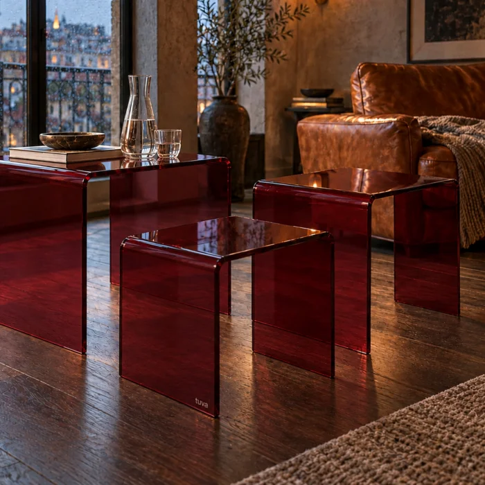 Zygon Acrylic Nesting Table Set · Velvet - 8
