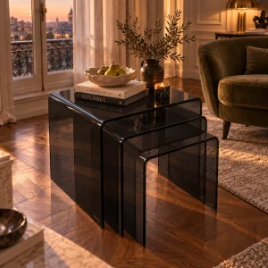 Zygon Acrylic Nesting Table Set · Smoke - 11