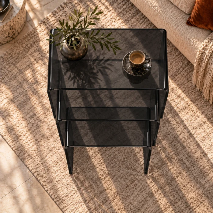 Zygon Acrylic Nesting Table Set · Smoke - 5