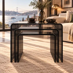 Zygon Acrylic Nesting Table Set · Smoke - 7