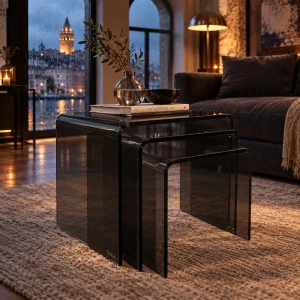 Zygon Acrylic Nesting Table Set · Smoke - 8