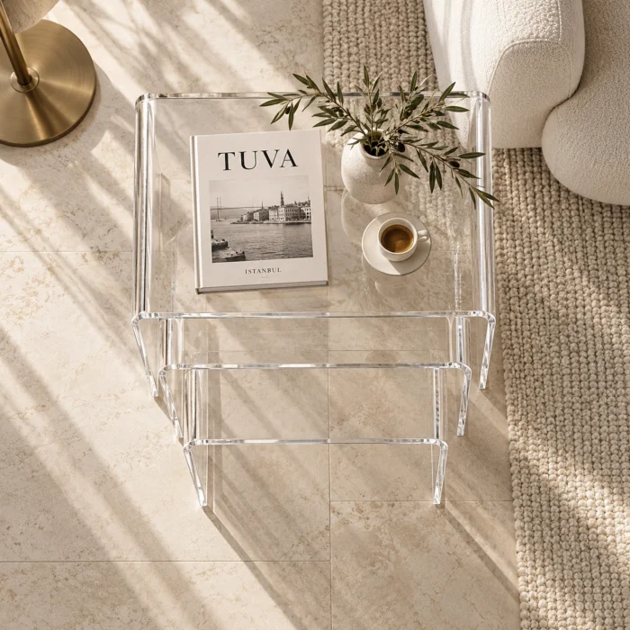 Zygon Acrylic Nesting Table Set · Clear - 9