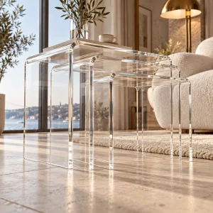 Zygon Acrylic Nesting Table Set · Clear - 7