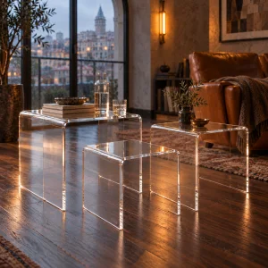 Zygon Acrylic Nesting Table Set · Clear - 8