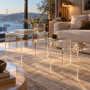 Zygon Acrylic Nesting Table Set · Clear - 6