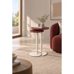 Trio Terracotta and White Nesting Table Set - 4