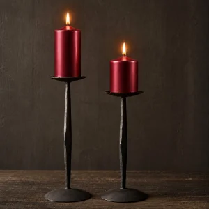 Dark Red Pearlescent Cylinder Candle Set of 2 - 2