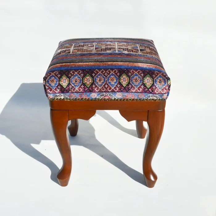 Michelle Handmade Wood Leg Stool - 2