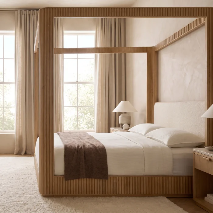 Aureon Wooden Canopy Bed - 3