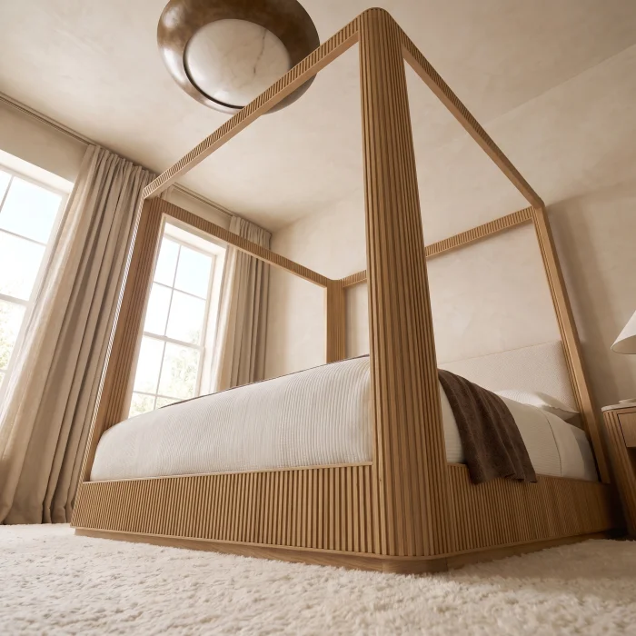 Aureon Wooden Canopy Bed - 6