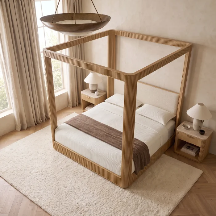 Aureon Wooden Canopy Bed - 4