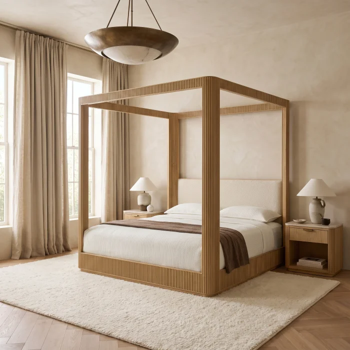 Aureon Wooden Canopy Bed - 2