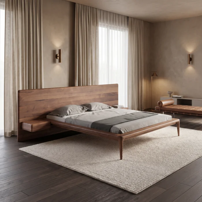 Lorin Walnut Bedstead - 2